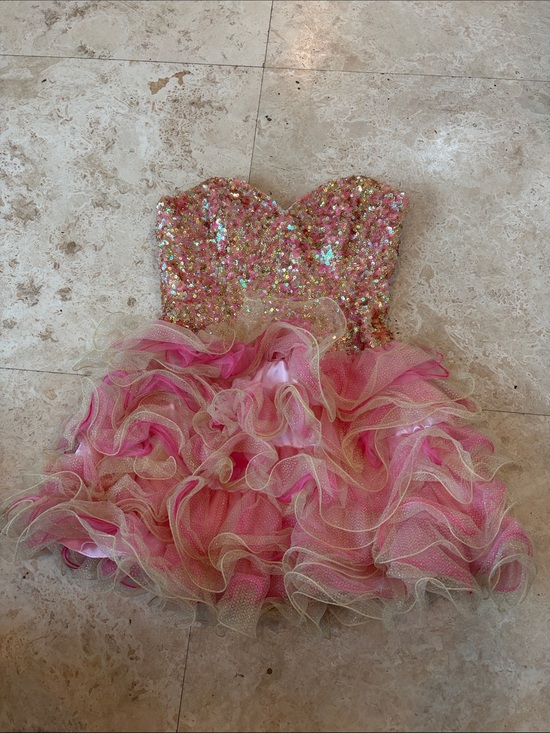 Jovani Dresses & Skirts - Pink Sequin & Ruffled Tulle Party Dress
